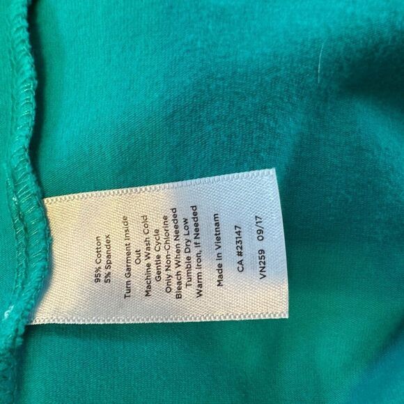 Talbots teal shift dress with floral neck line- size s - Picture 7 of 8